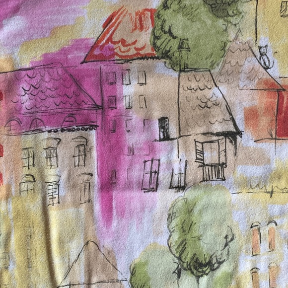 Alfred Dunner Square Neck Short Sleeve Top, Size Large, Yellow Pink Green - Picture 8 of 11